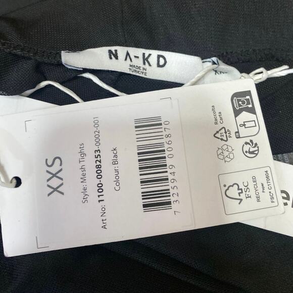 NEW NA-KD Womens Black Mesh See Trough Sheer High Waist Tight Leggings Pants XXS - Picture 4 of 4